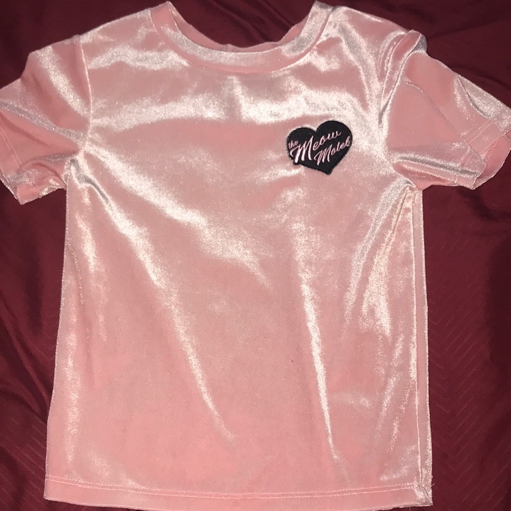pink velvet crop top